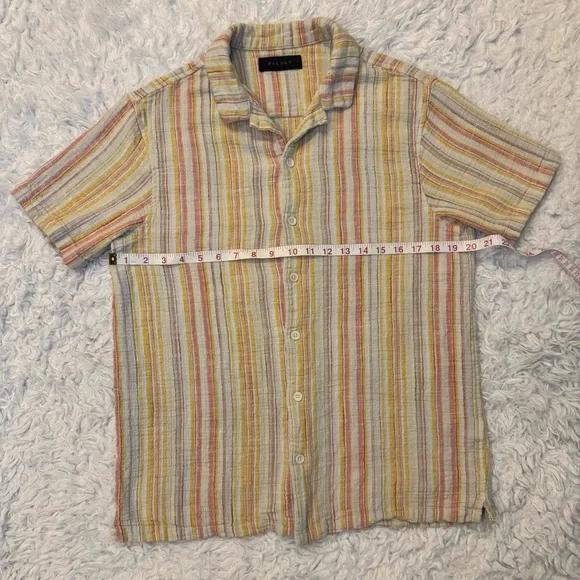 PacSun Button Down Resort Shirt Men’s Multicolored Striped Short Sleeve Size L - Picture 3 of 9